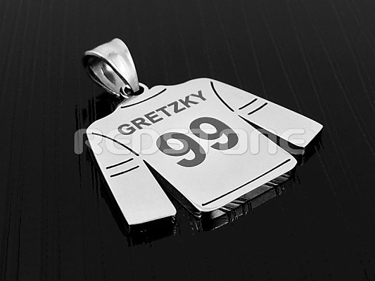 Prívesok z chirurgickej ocele - hokejový dres s menom a číslom